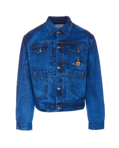 Shop Vivienne Westwood Marlene Denim Jacket In Blue