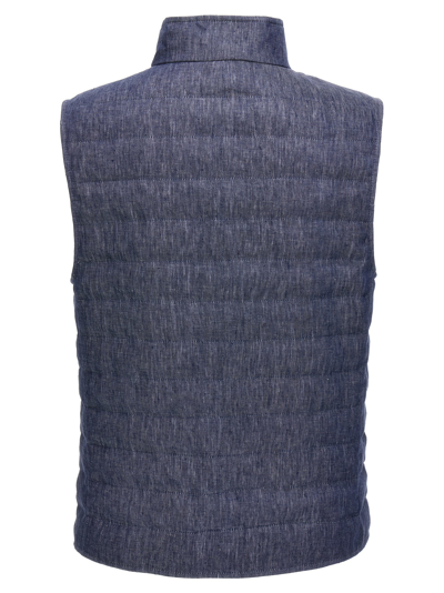 Shop Brunello Cucinelli Padded Vest In Light Blue