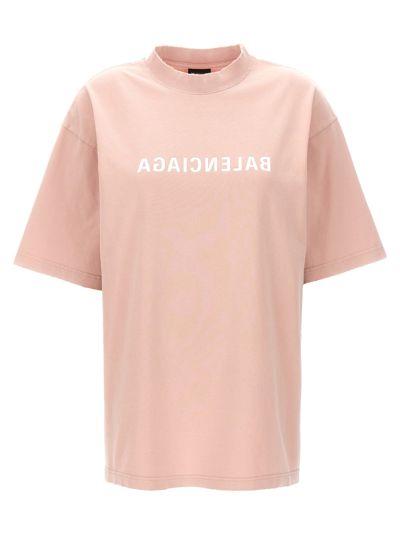 Shop Balenciaga Mirror T-shirt In Pink