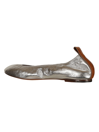 Shop Lanvin Metallic Ballerinas In Silver