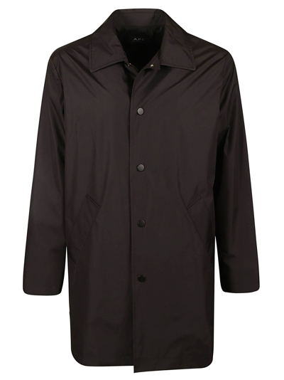 Shop Apc Mac Victor Coat In Faux Noir