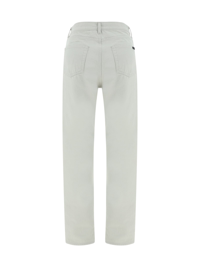 Shop Saint Laurent Pants In Chalk White