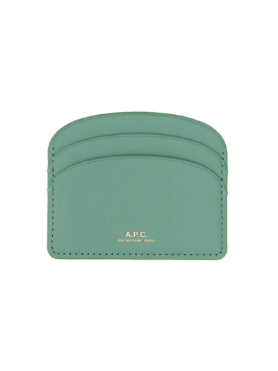 Shop Apc A.p.c. Demi Lune Card Holder In Green