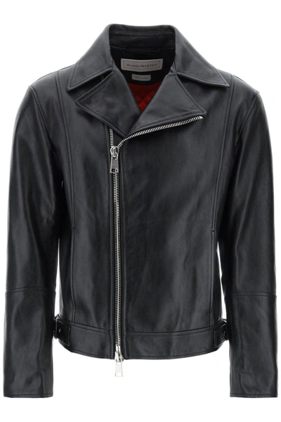 Shop Alexander Mcqueen Nappa Biker Jacket In Black