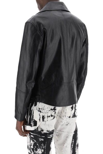 Shop Alexander Mcqueen Nappa Biker Jacket In Black