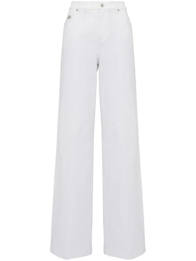 Shop Alexander Mcqueen Trousers In Optical White