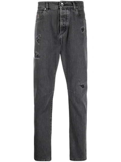 Shop Brunello Cucinelli Straight Jeans In Grey
