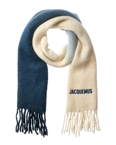 Shop Jacquemus L'écharpe Moisson Alpaca-blend Scarf In Blue