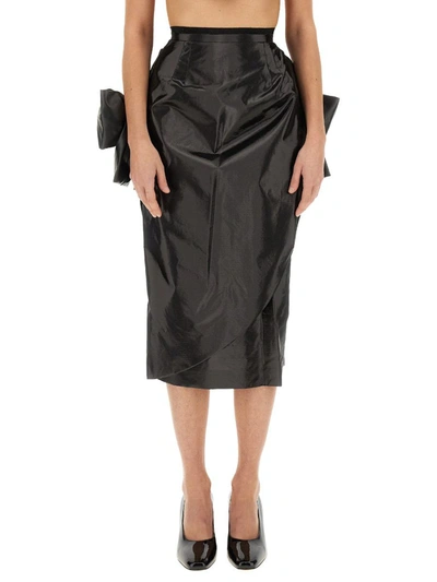 Shop Maison Margiela Skirt With Bow In Black