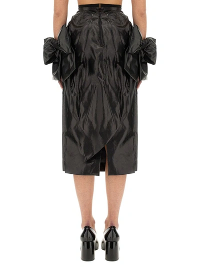 Maison Margiela Bow-detail Pencil Midi Skirt In Black