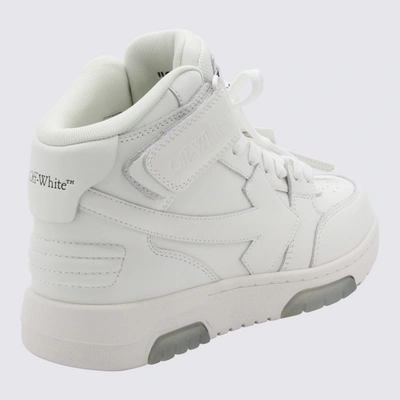 Shop Off-white White Leather Out Of Office High Top Sneakers