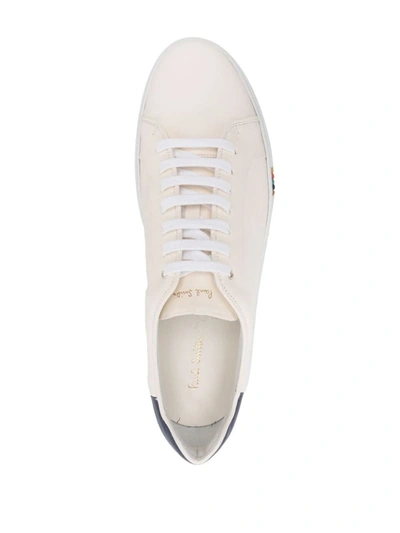 Shop Paul Smith Basso Leather Sneakers In White
