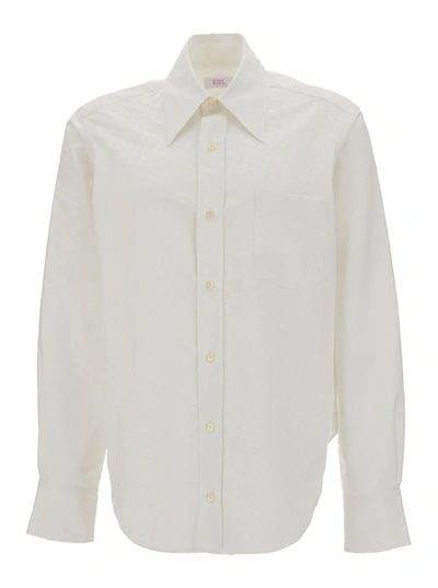Erl White Buttoned Up  Oversize Shirt In White
