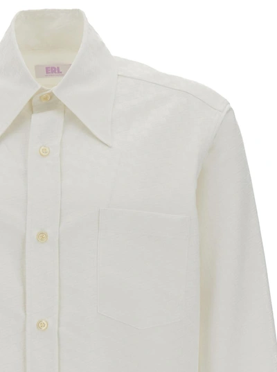 Erl White Buttoned Up  Oversize Shirt In White