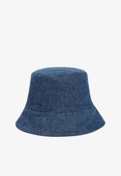 Shop Off-white Bookish Denim Bucket Hat In Blue