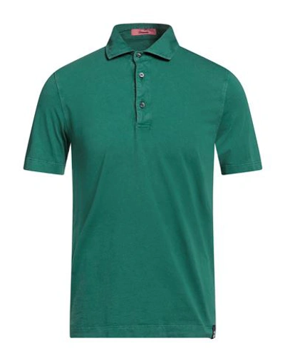 Shop Drumohr Man Polo Shirt Emerald Green Size S Cotton