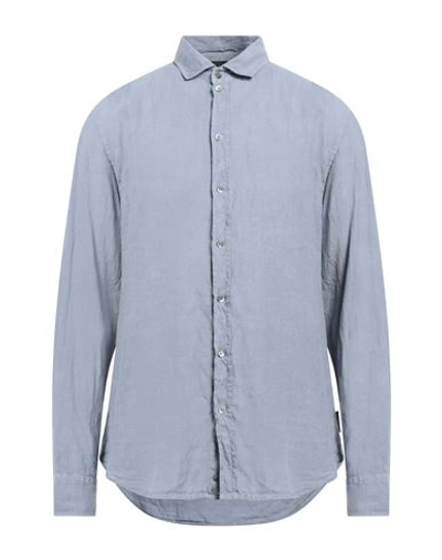 Shop Emporio Armani Man Shirt Light Blue Size L Linen