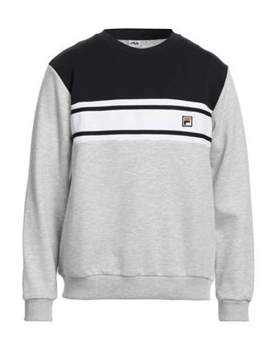 Shop Fila Man Sweatshirt Light Grey Size M Cotton, Polyester