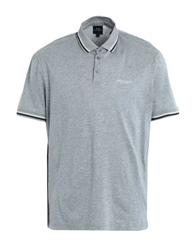 Shop Armani Exchange Man Polo Shirt Grey Size S Cotton