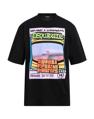 Shop Dsquared2 Man T-shirt Black Size L Cotton