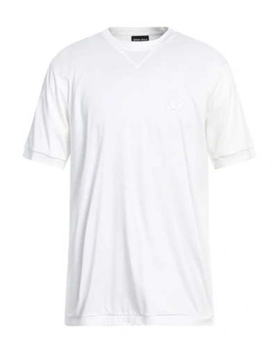 Shop Giorgio Armani Man T-shirt White Size 42 Cotton