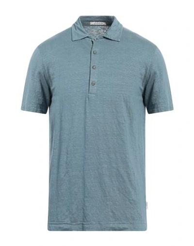 Shop Crossley Man Polo Shirt Pastel Blue Size L Linen, Elastane