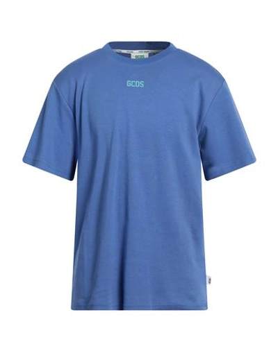 Shop Gcds Man T-shirt Pastel Blue Size Xl Cotton
