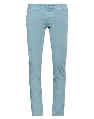 Shop Jacob Cohёn Man Pants Light Blue Size 34 Cotton, Lyocell, Elastane