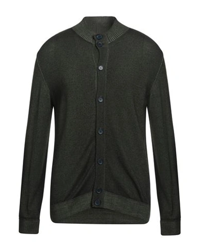 Shop Filoverso Man Cardigan Dark Green Size Xl Merino Wool
