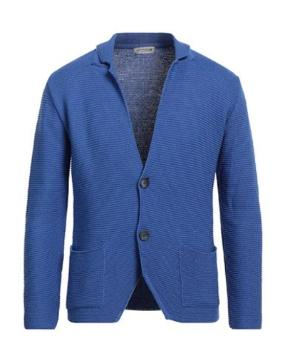 Shop Daniele Alessandrini Homme Man Blazer Azure Size 38 Cotton, Acrylic In Blue