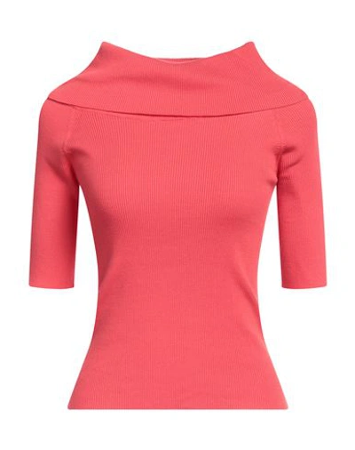 Shop Snobby Sheep Woman Turtleneck Coral Size 12 Cotton, Silk In Red