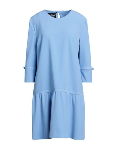 Shop Boutique Moschino Woman Mini Dress Sky Blue Size 12 Polyester, Elastane