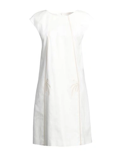 Shop Boutique Moschino Woman Mini Dress Ivory Size 12 Cotton, Elastane In White