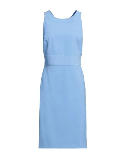 Shop Boutique Moschino Woman Midi Dress Sky Blue Size 8 Polyester, Elastane