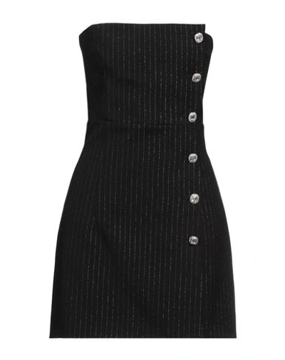 Shop Alessandra Rich Woman Mini Dress Black Size 4 Virgin Wool, Polyamide, Polyester