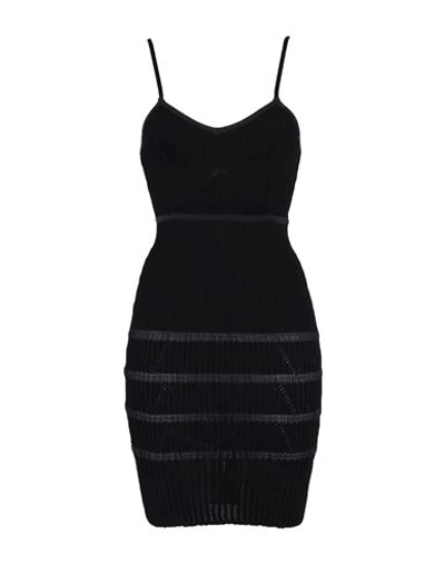 Shop Balmain Woman Mini Dress Black Size 8 Viscose, Polyamide