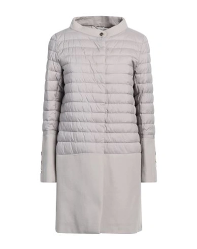 Shop Herno Woman Overcoat & Trench Coat Dove Grey Size 6 Polyamide, Polyurethane, Cotton