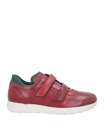 Shop A.testoni A. Testoni Man Sneakers Brick Red Size 7.5 Calfskin