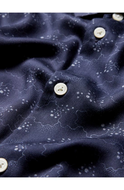 John Varvatos Ross Satin Button-up Shirt In Twilight Blue