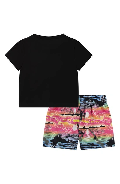 Shop Hurley Doodle Paradise Graphic Tee & Shorts Set In Black Multi