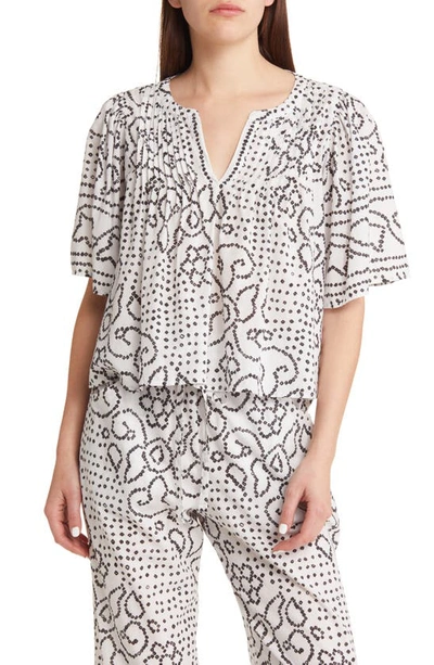 Shop Xirena Micah Print Pleated Top In White Jewel