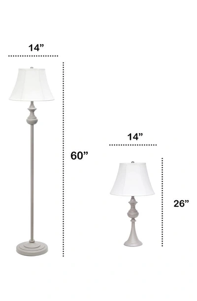 Shop Lalia Home Three-piece Lamp Set In Gray/ White Shades