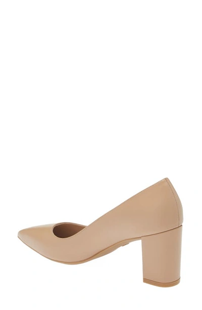 Shop Stuart Weitzman Linsi 75 Block Pump In Adobe