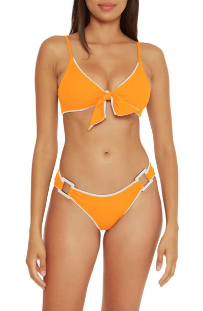 Shop Becca Fine Line Buckle Bikini Bottoms In Orange Burst