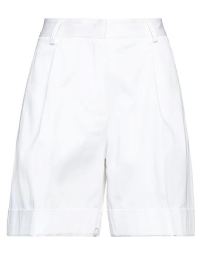 Shop Anna Molinari Woman Shorts & Bermuda Shorts White Size 4 Cotton, Elastane
