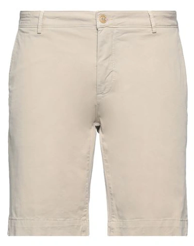 Shop Yan Simmon Man Shorts & Bermuda Shorts Beige Size 40 Cotton, Elastane