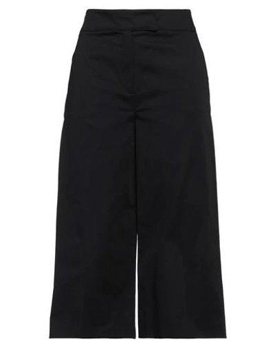 Shop Emme By Marella Woman Cropped Pants Black Size 10 Cotton, Elastane