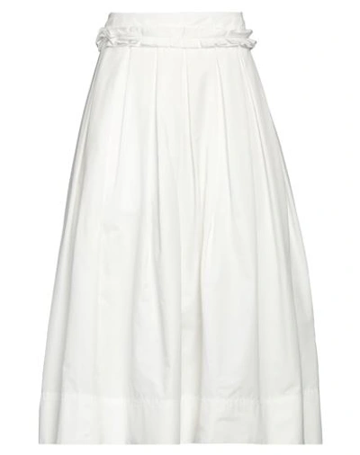 Shop Plan C Woman Midi Skirt White Size 6 Cotton