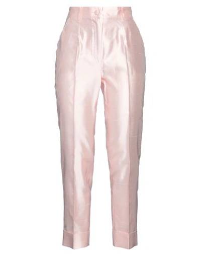 Shop Dolce & Gabbana Woman Pants Light Pink Size 10 Silk
