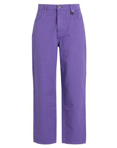 Shop Gaelle Paris Gaëlle Paris Woman Jeans Purple Size 27 Cotton